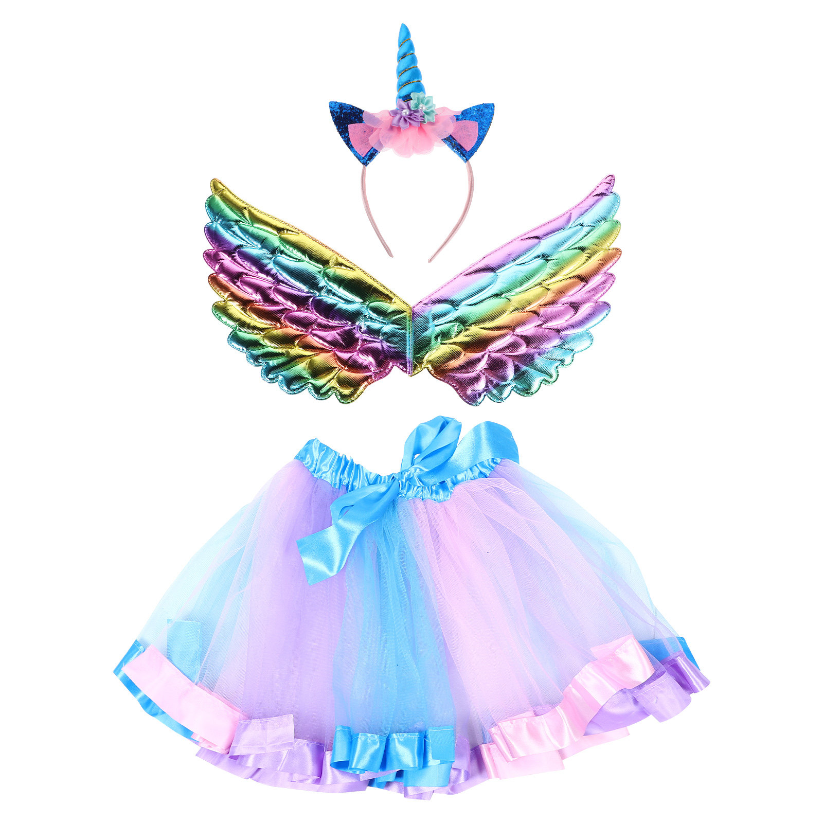 Photography Outfits - Eenhoornkostuum voor meisjes, verjaardagstutu-jurk inclusief vleugels