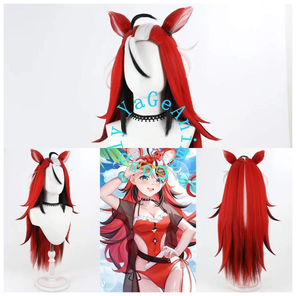 Photography Outfits - Hakos Baelz zomer cosplay pruik karakterkapsel