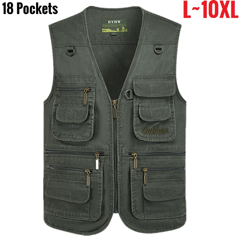 Photography Vest - Multi Pocket Heren Vest Rits Mouwloos