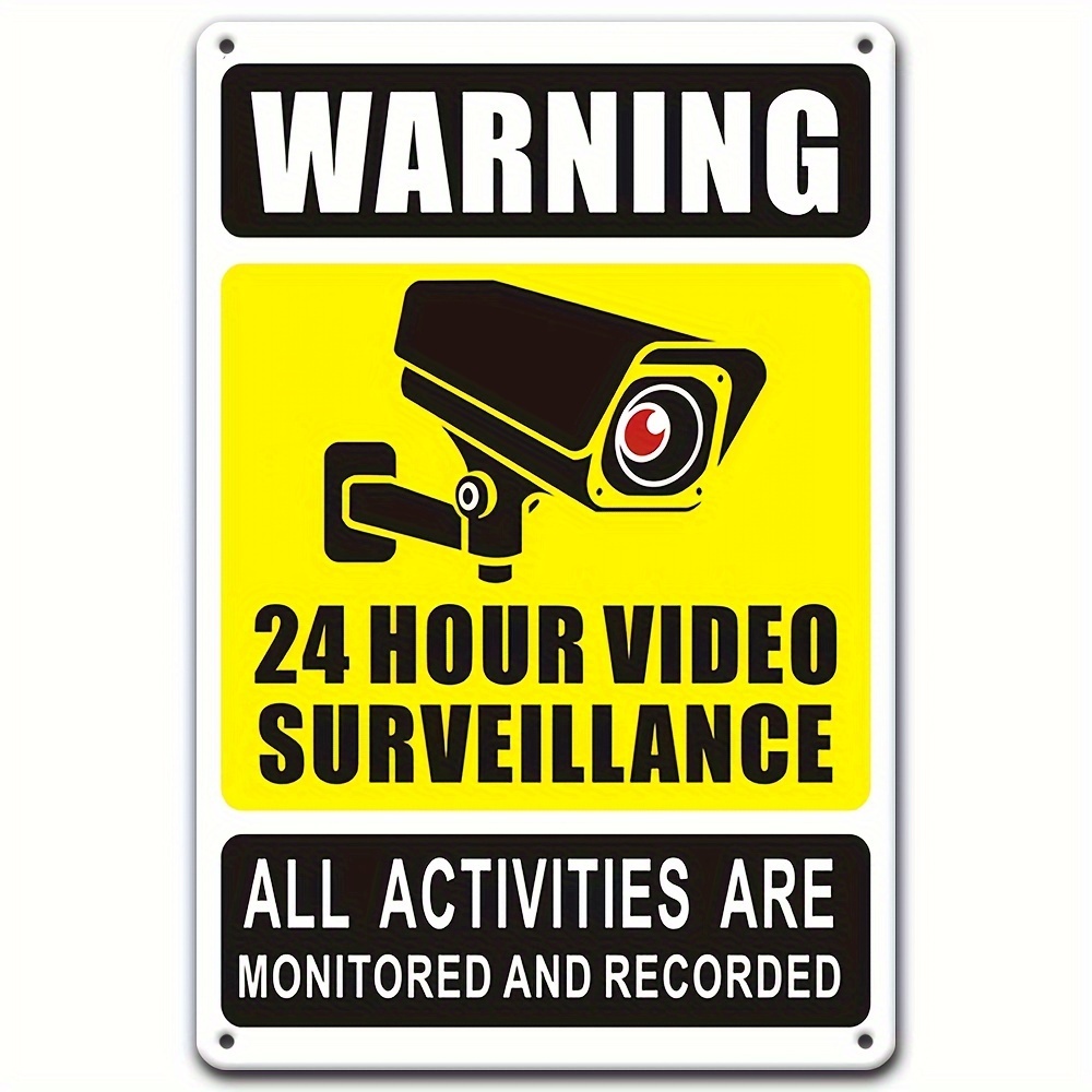 Photography Unit - 24/7 videobewakingswaarschuwingsbord - duurzaam ijzeren metaal