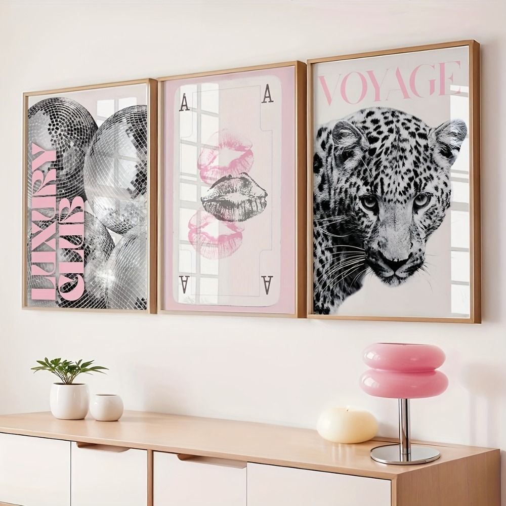 Photography Trend - 3 stuks frameloze luipaardprint, zwart-wit galerij