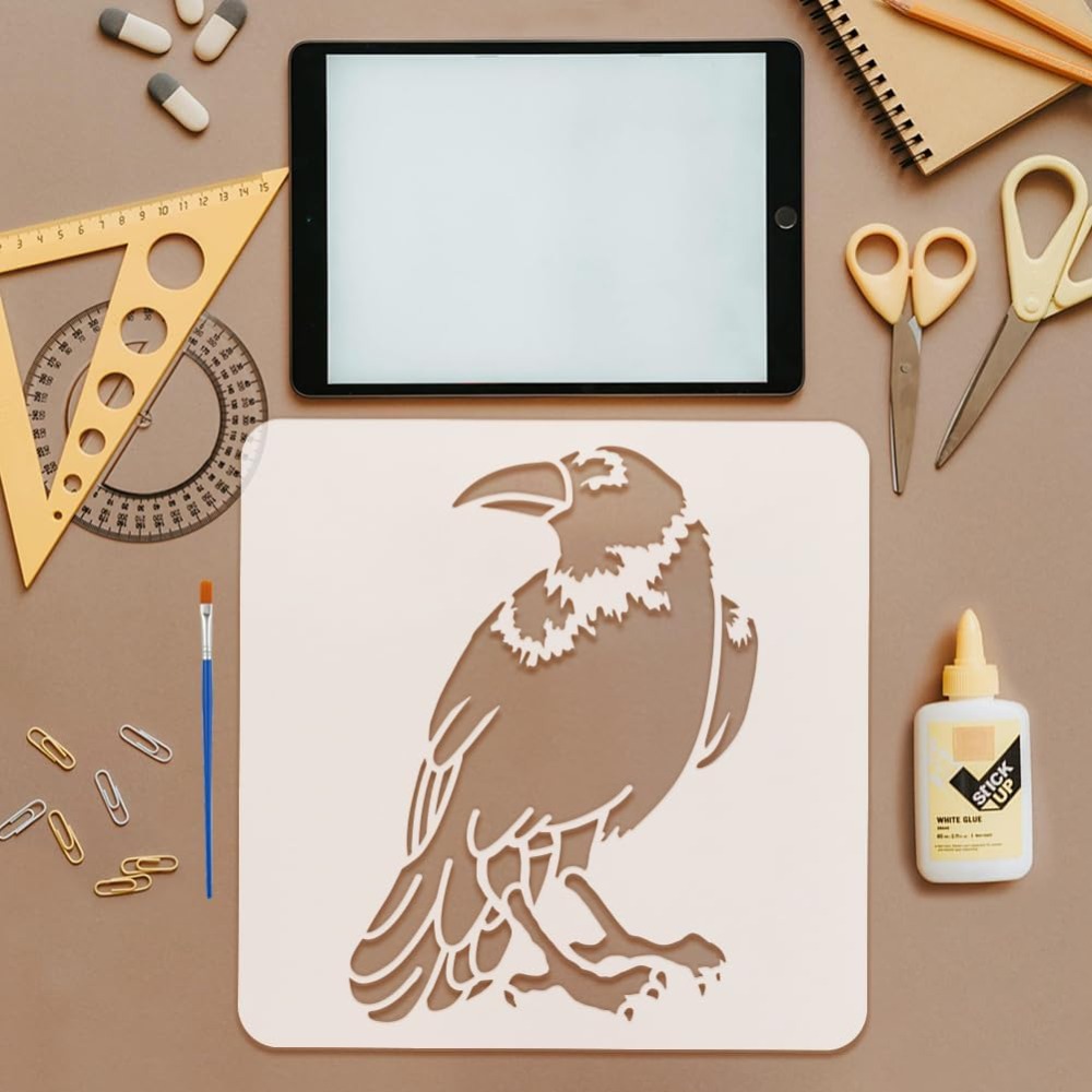 4PCS Flying Crow stencil voor  - Photography Technique recensie en prijs