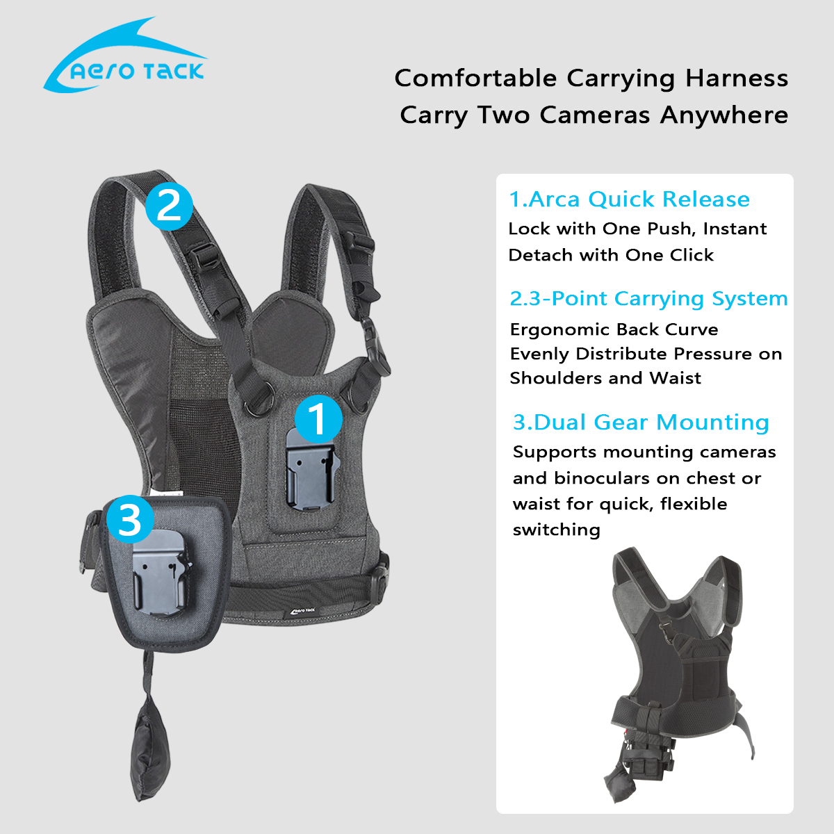 Aero Tack G3 camerariem, dubbe - Photography Vest recensie en prijs