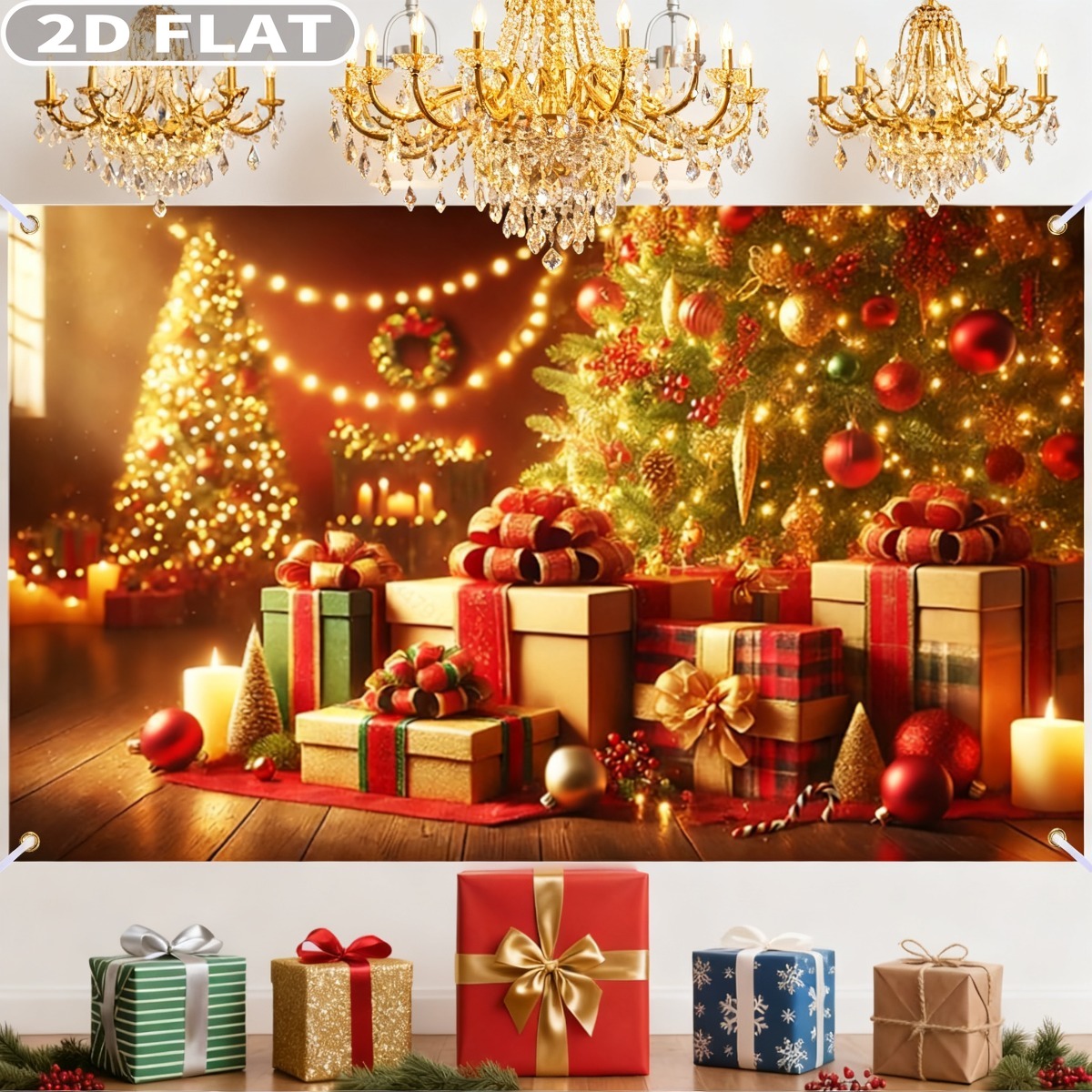 1pc kerstboom en geschenken gr - Photography Background recensie en prijs
