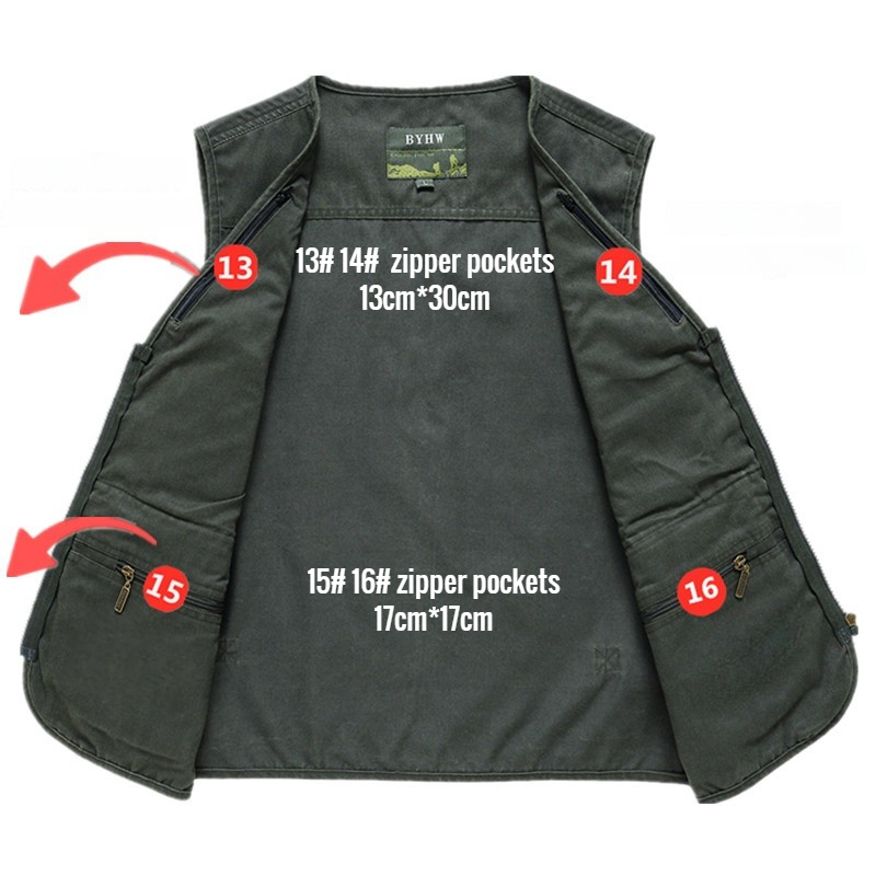 Multi Pocket Heren Vest Rits M - Photography Vest recensie en prijs