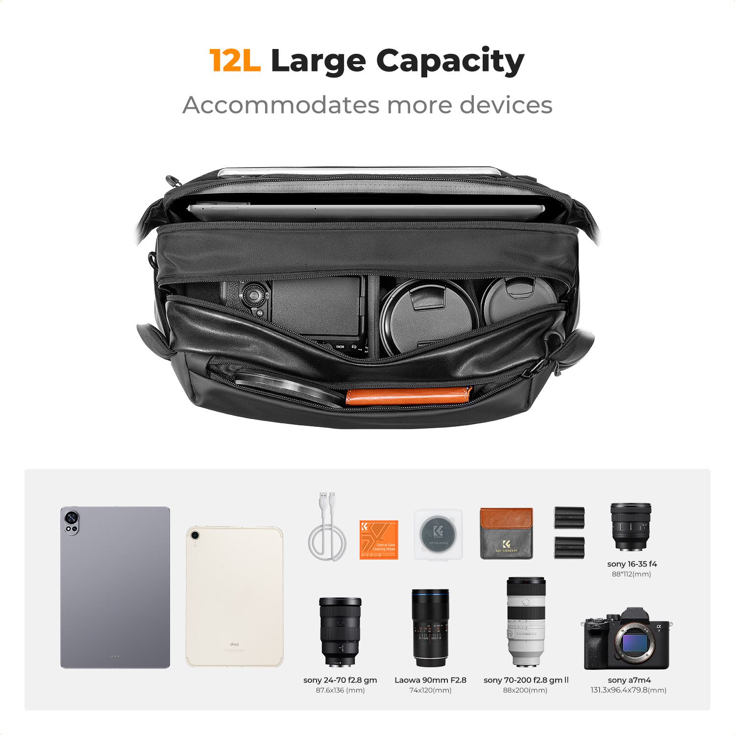 K&F CONCEPT 12L/10L Camera Sli - Camera Bag Waterproof recensie en prijs